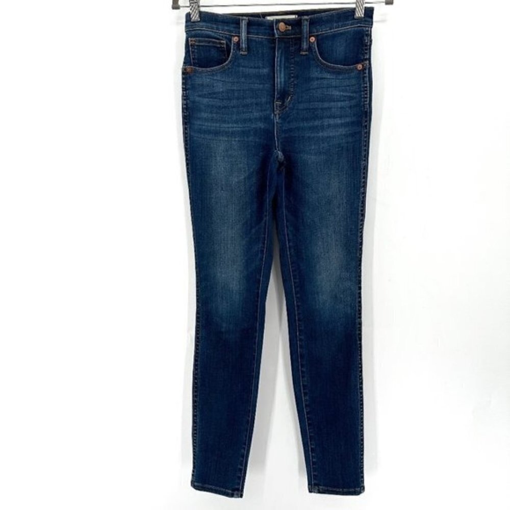 Madewell 10" High Riser Skinny Skinny Stretch Dark Wash Classic 25 Ankle Jeans